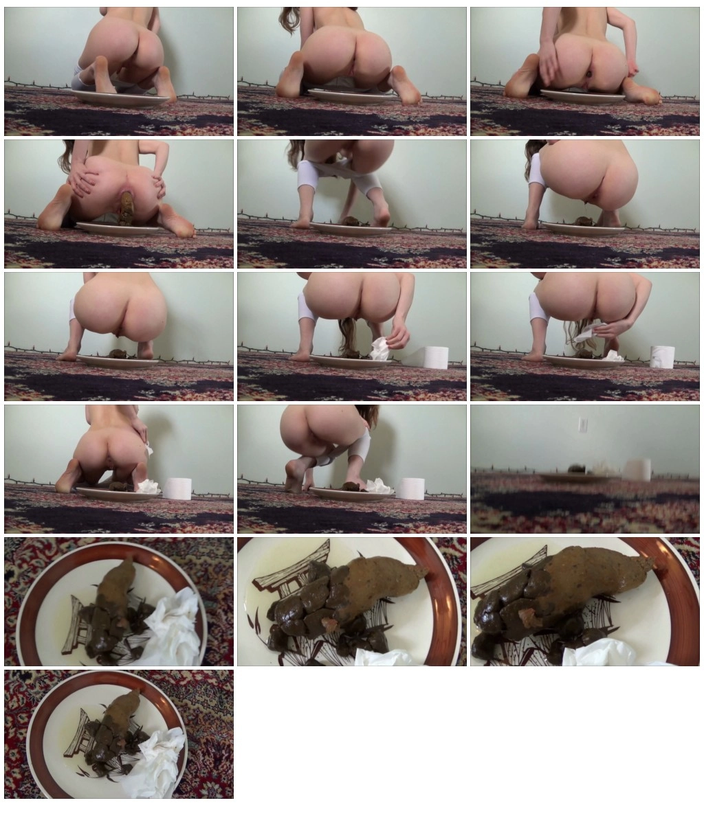 Tegan Brooke - Poop on a Plate [Scat solo, shit, defecation, Pissing]