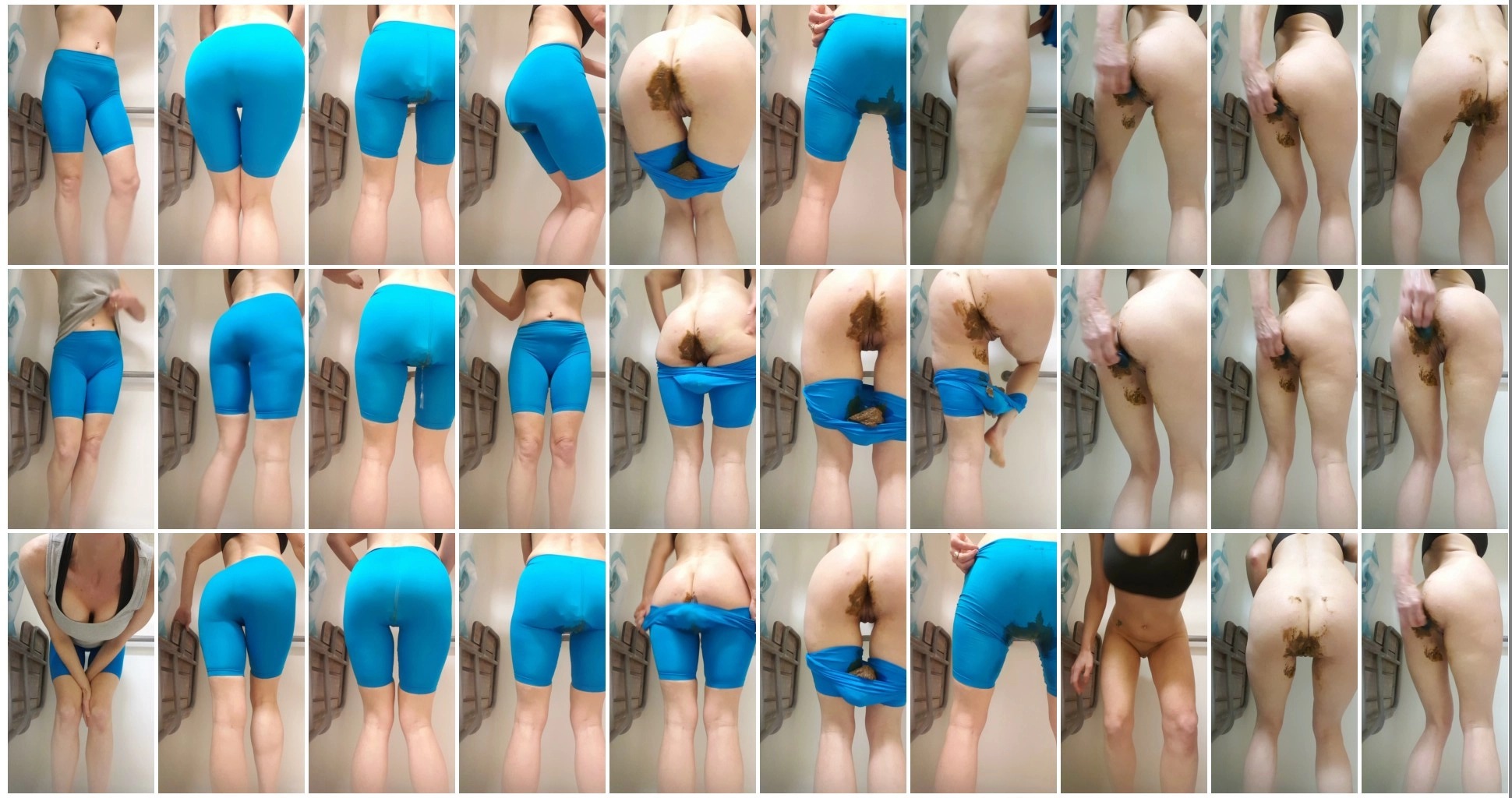 ZARZAR01 - GIANT Yoga Pant Fill, Pee, Butt Plug Play [Scat solo, shit, defecation, Pissing,  Masturbation,Dirty  shorts,Dildo masturbation,Smearing]