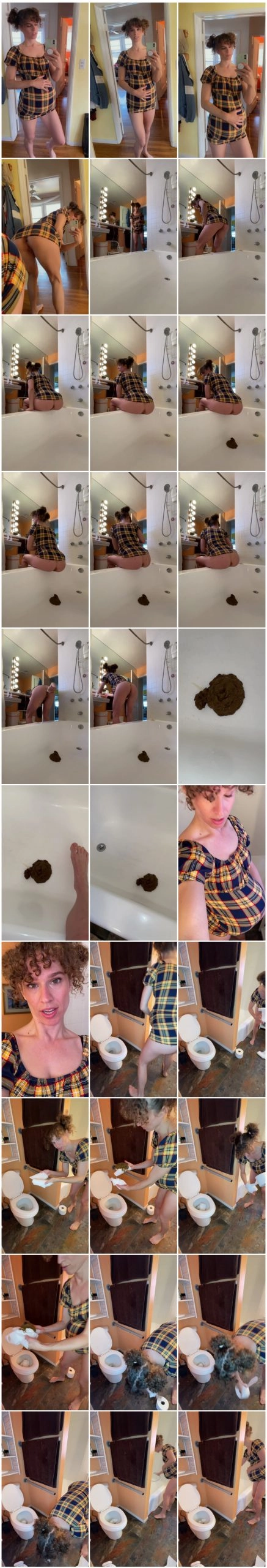 VibeWithMolly - Pregnant Role Play Poop in Bathtub [Scat solo, shit, defecation, Pissing]