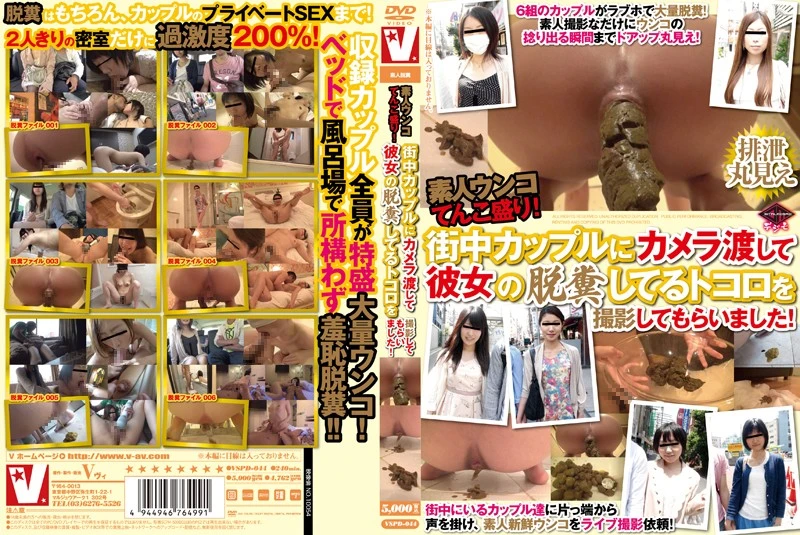 VSPD-044 素人ウンコてんこ盛り 街中カップルにカメラ渡して彼女の脱糞してるトコロを撮影してもらいました Scatting 240分