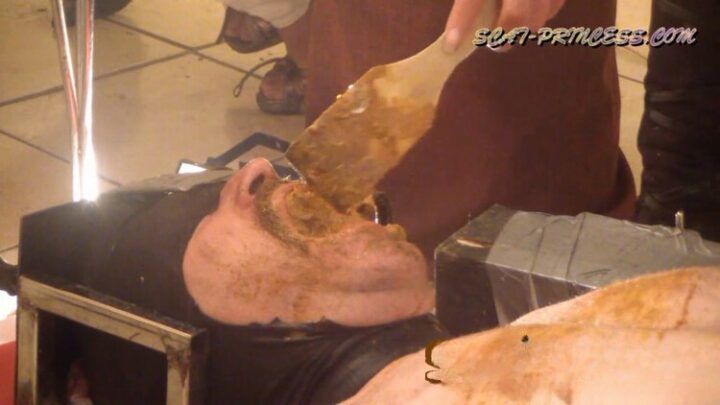 Femdom Humiliation Toilet Slave rolling under the Table P1