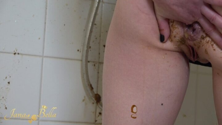 JanaBella – Closeup Shower Wall Enema Shit and Piss