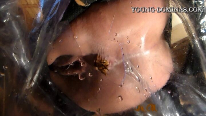 New Chair over Toilet Slave With a Cellophane Funnel, Not a Single Drop Will Be Wasted Part 2 HD. P1