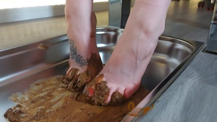 Smeared shit on your feet, lick it up slave. P1